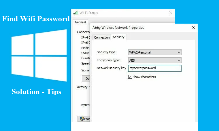 how to find wired internet password on windows 7